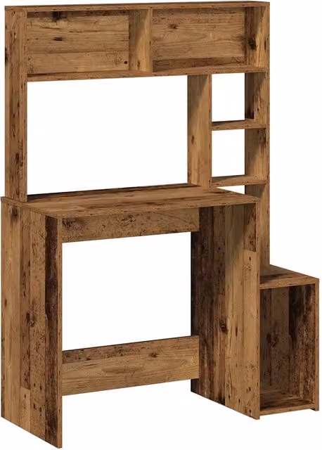 Scrivania | Tavolo da Ufficio Mensole Legno Vecchio 100x45x140 cm Legno Multistrato