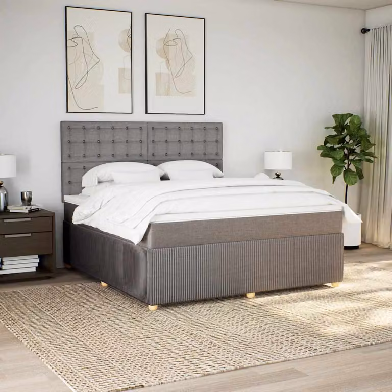 vidaXL Giroletto a Molle Ibrido con Materasso in Tessuto L/P: 180 x 200 cm