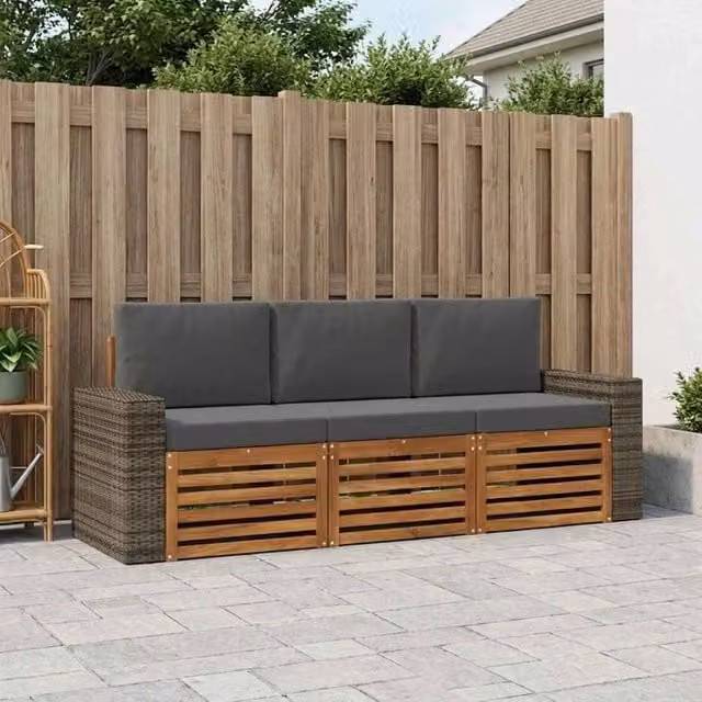 Set divani 3 pz Legno di Acacia Massello 3383978