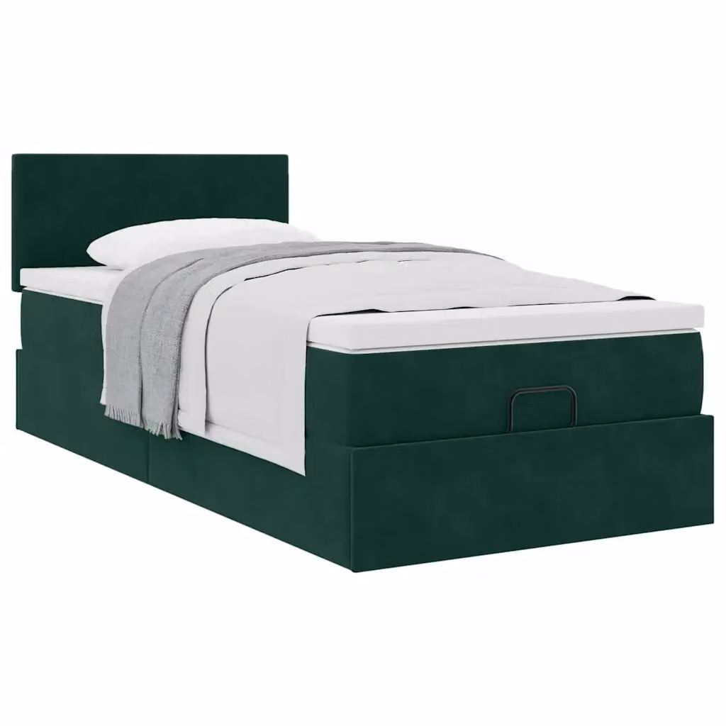 Pouf Letto con Materasso vidaXL in Velluto Verde, L/P/H: 193 x 120 x 88 cm – 2
