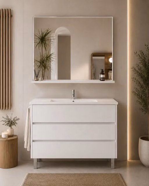 Mobile bagno con lavabo ORIGENBATH IMPERIA senza specchio 100x40 cm bianco nordico