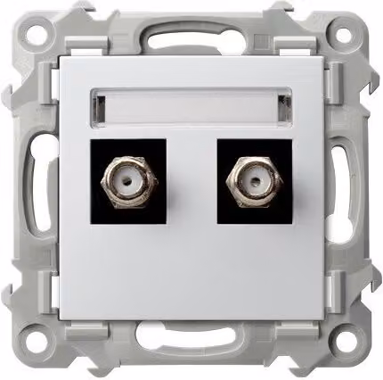 Presa doppia per antenna tipo F SZAFIR White Ospel