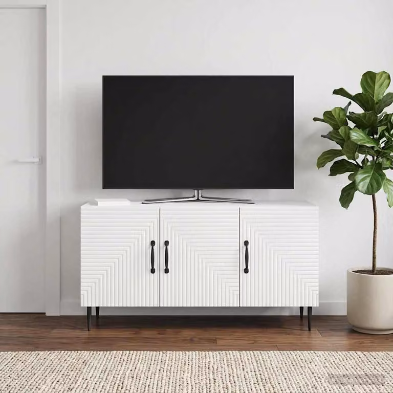 Mobile TV vidaXL Bianco in Legno e Metallo L: 99 cm, P: 34,5 cm, H: 50 cm