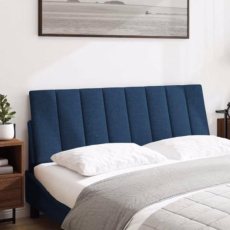 vidaXL Cuscino Testiera Hanko Blu 140 cm in Tessuto