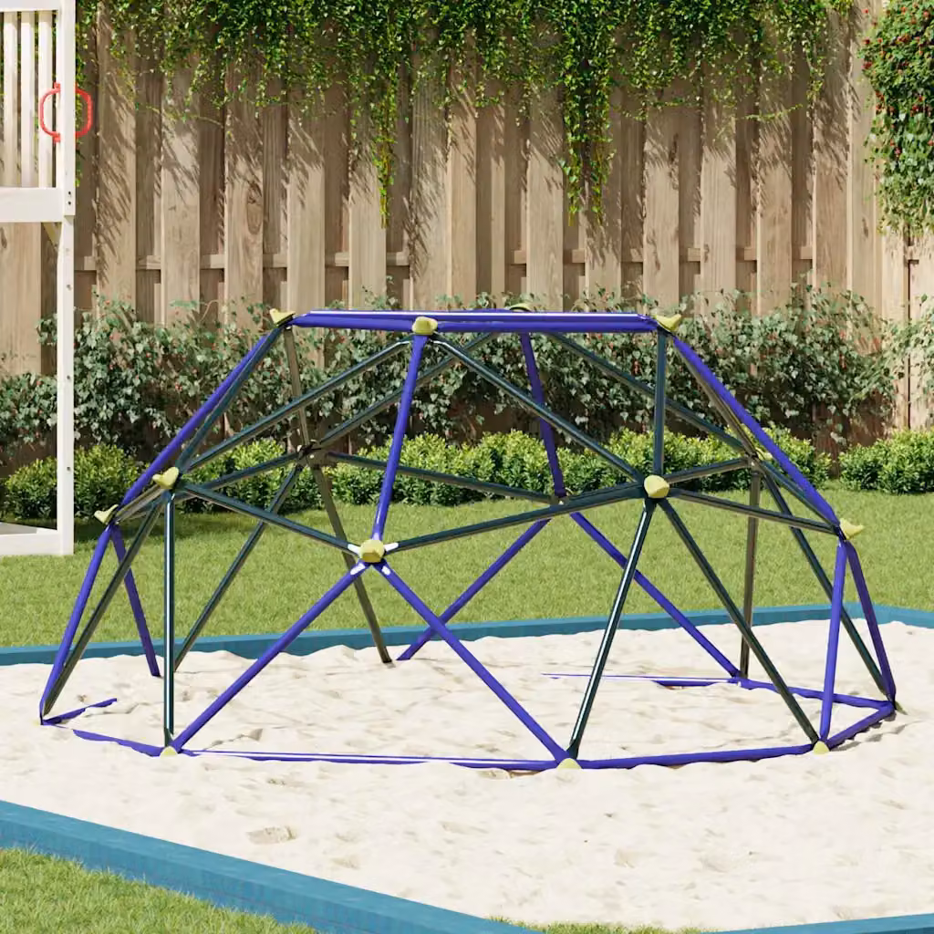 vidaXL Dome per arrampicata per bambini in acciaio e plastica, Blu, L: 227 cm, P: 227 cm, H: 116 cm – 1