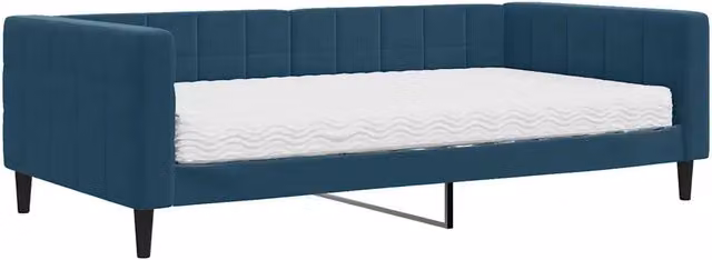 Divano letto | Sof¨¤ letto | Letto singolo con Materasso Blu 100x200 cm in Velluto