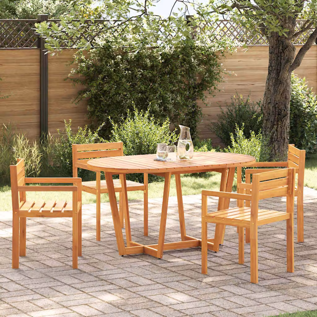Set da pranzo da giardino vidaXL in legno di acacia marrone, 5 pezzi