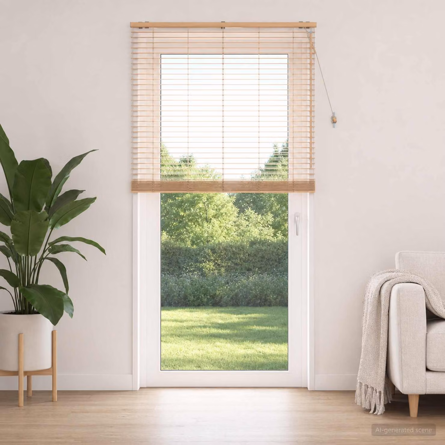 Tenda Veneziana vidaXL Effetto Quercia, Colore Beige, L 125 x H 250 cm