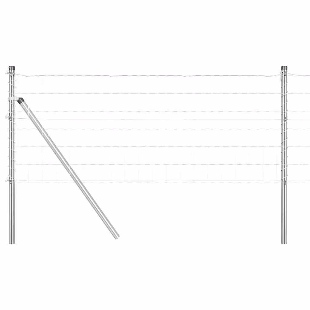 Fissaggio a terra Euro per recinzione vidaXL in acciaio galvanizzato argento L: 50 cm, H: 0,6 m – 2