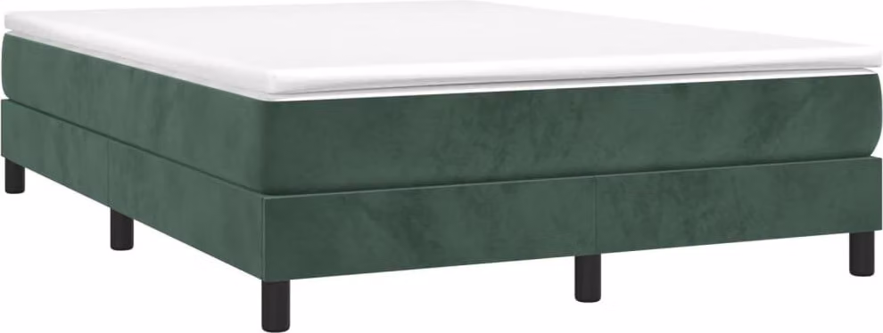 Struttura Letto a Rete a Molle Verde Scuro 140x200 cm in Velluto