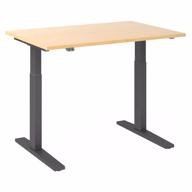 Scrivania regolabile in altezza XMKA | 2 motori | 120-180 cm | elettrica | acero, colore struttura:grafite, dimensioni piano d'appoggio:120 x 80 cm