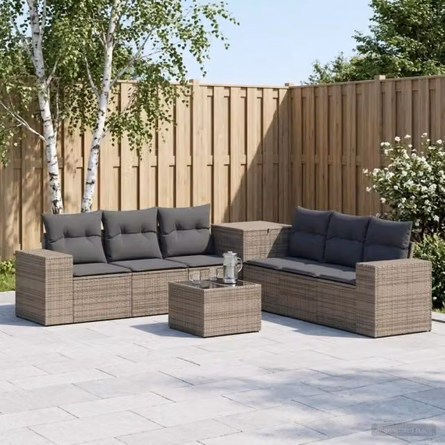 Set di divani 8 pz Grigio e Grigio Scuro 55 x 55 x 37 cm 3448492