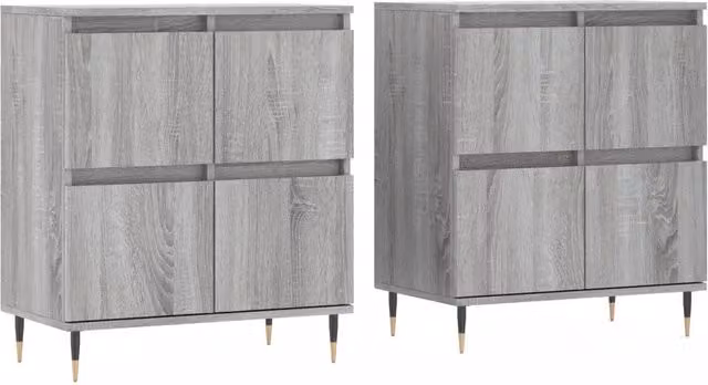 Credenze 2 pz | Madia | Buffet da pranzo | Armadio da pranzo Grigio Sonoma in Legno Multistrato