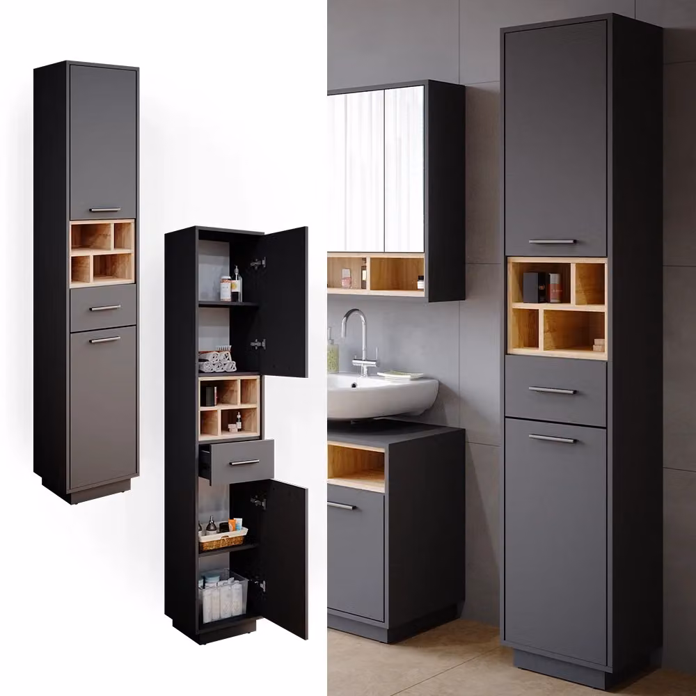 Mobile bagno alto Beatrice Vicco Antracite L: 38 cm, H: 190 cm – 2