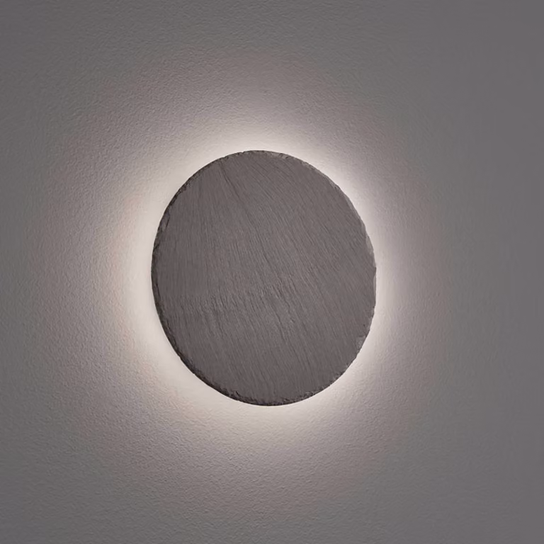 Trio Lighting Applique da parete a LED Raven, dimmerabile, Nero, Soggiorno / Sala da pranzo, Pietra, Moderno, Applique a LED