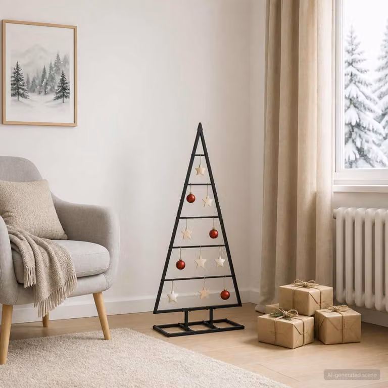 vidaXL Albero di Natale in metallo KUOPIO 90 cm Metallo Nero