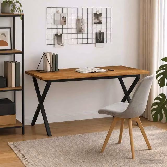 Tavolo da pranzo con bordo vivo 160 x 80 x 75 cm Naturale 3425099