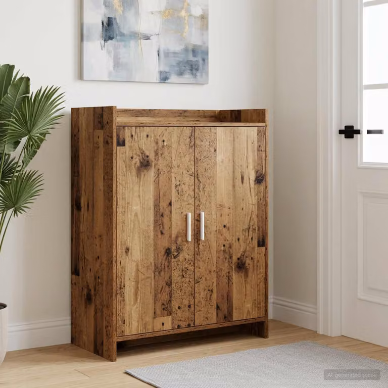 Mobile porta scarpe vidaXL in legno e MDF marrone con ante a ribalta L 73,5 cm x P 36 cm x H 92 cm