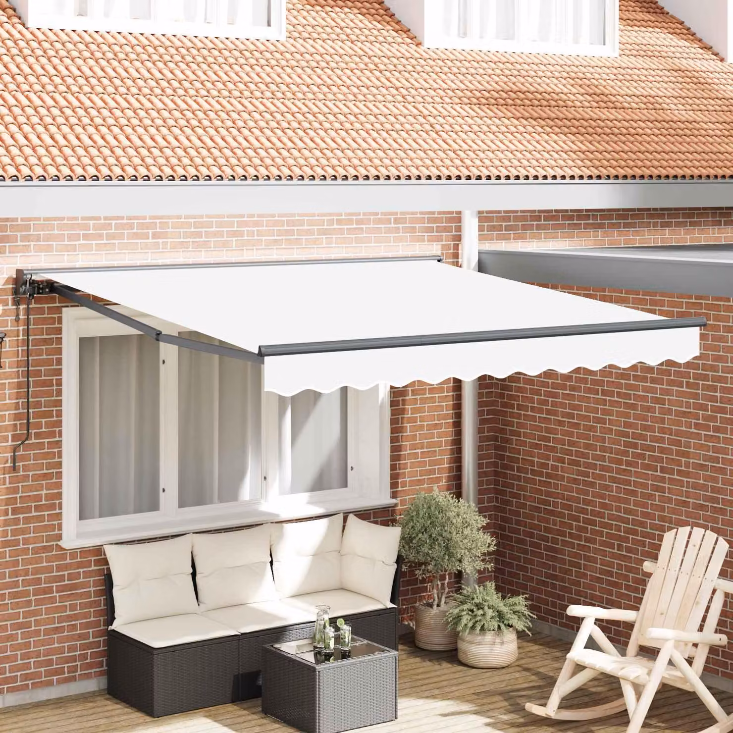 Maison Exclusive - Telaio per tenda da sole bianco 300 x 250 cm in poliestere con rivestimento in PU