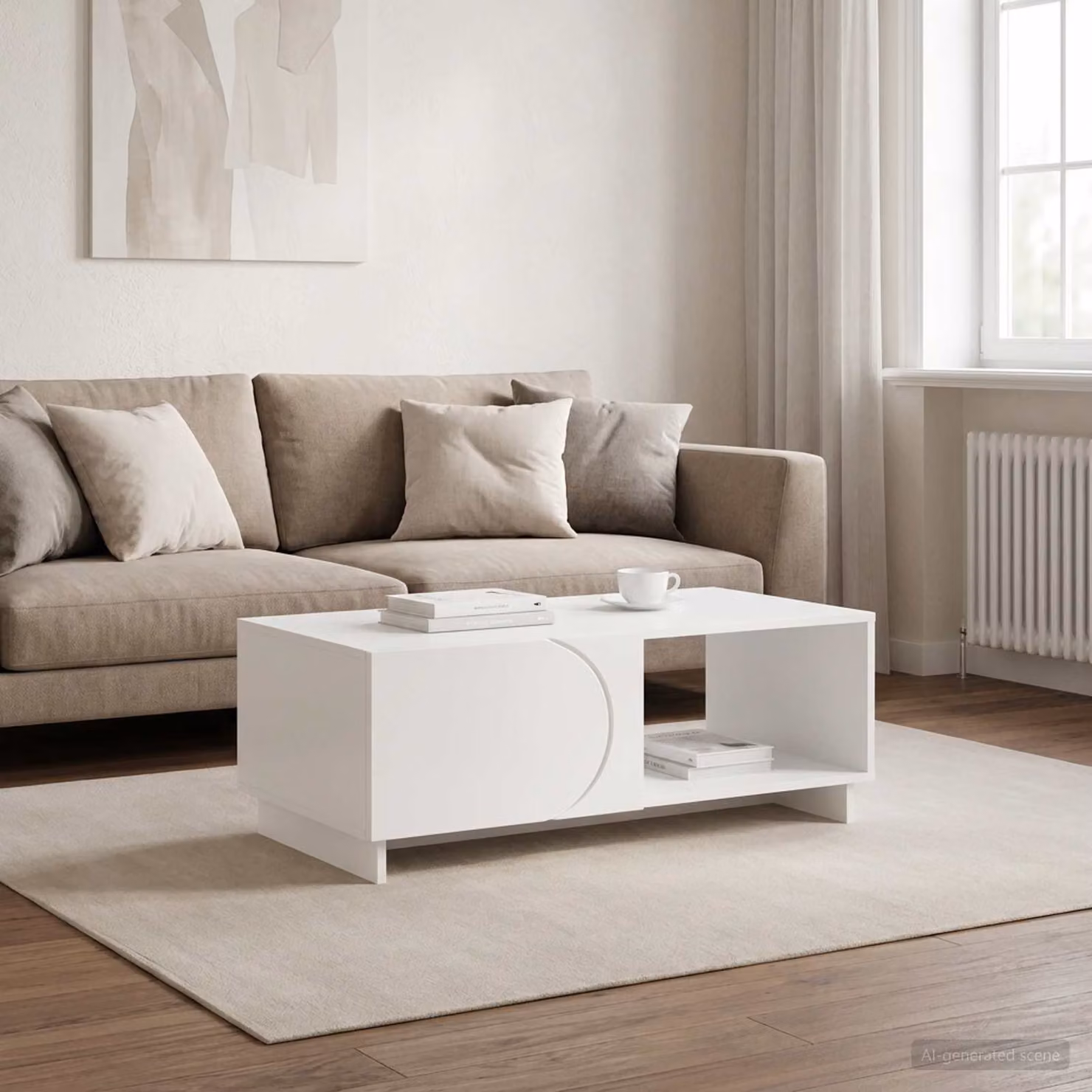 vidaXL Tavolino da salotto moderno in MDF bianco L 95 x P 50,5 x H 35 cm