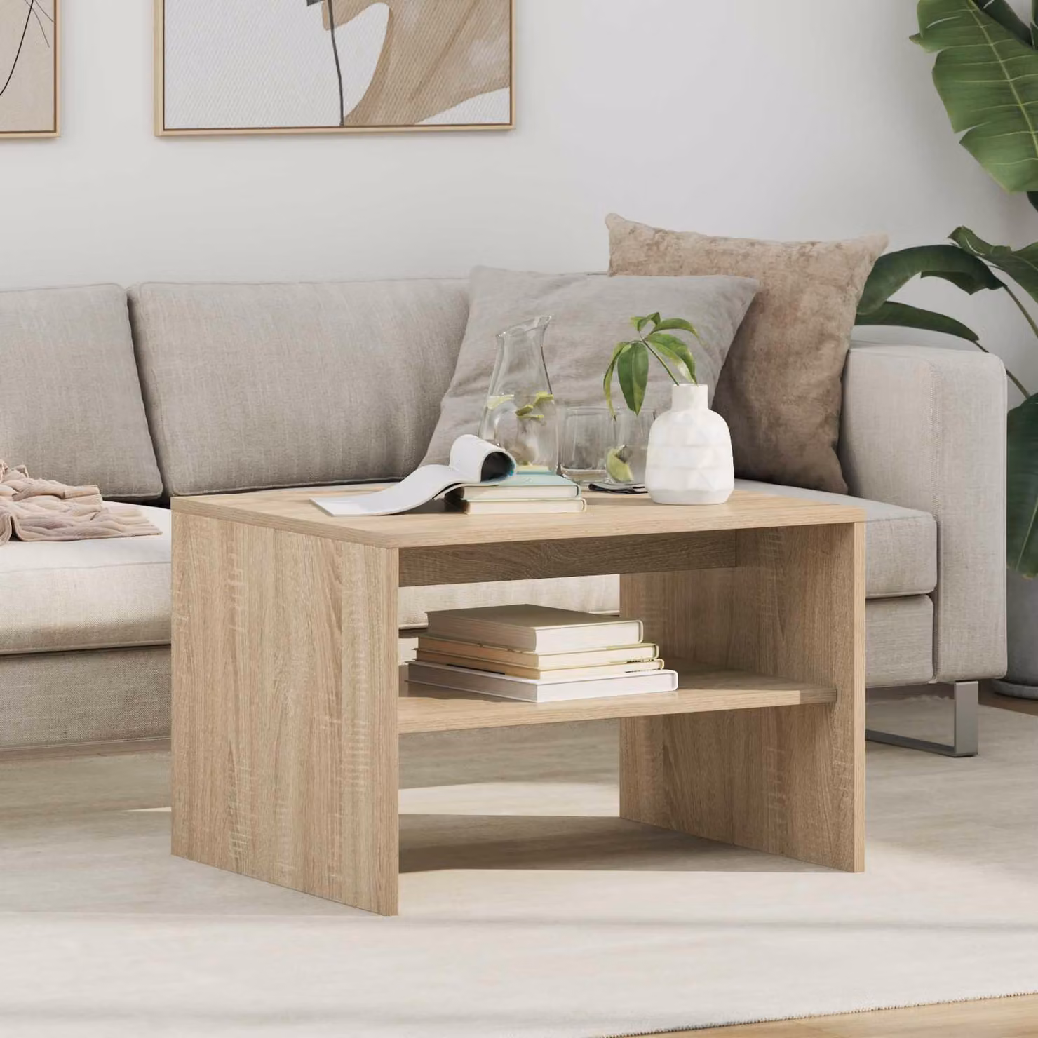 Maison Exclusive - Tavolino Sonoma in rovere 60 x 50 x 40 cm Materiale ligneo