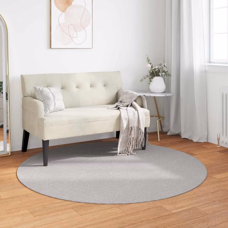 Tappeto rotondo moderno vidaXL LUGO in poliestere, Crema e Grigio, Ø 200 cm