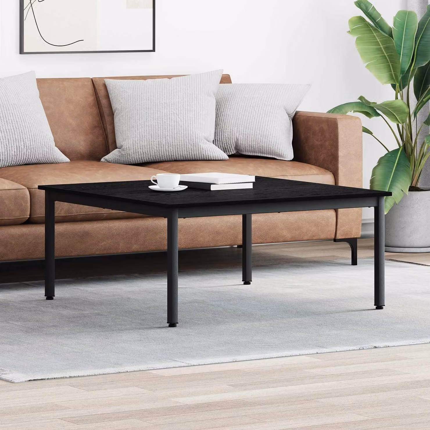 Maison Exclusive - Tavolino da salotto effetto rovere nero 100 x 100 x 45 cm Materiale ligneo