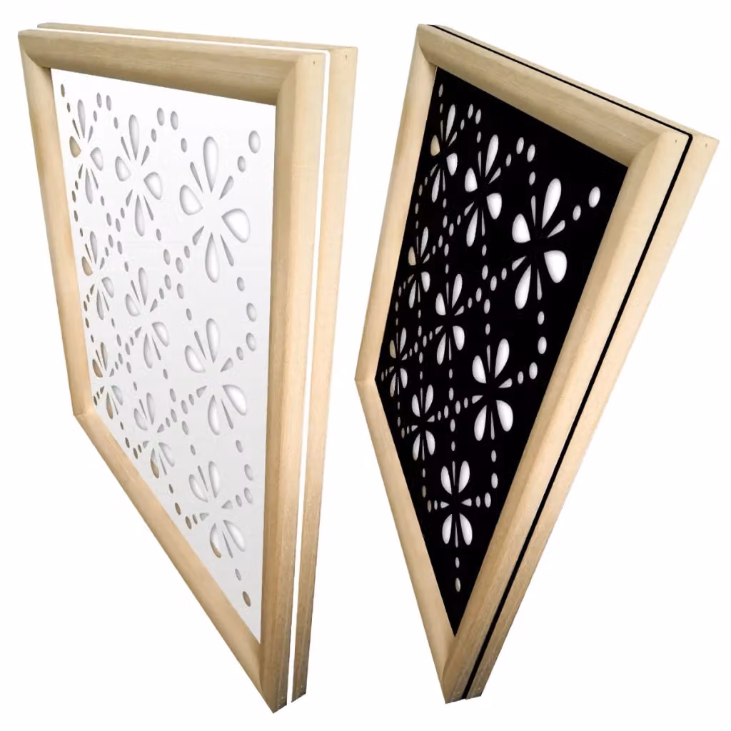 Moduli Decorativi BLEE in Legno e PVC, Colore Bianco, L/P: 98 x 98 cm – 2