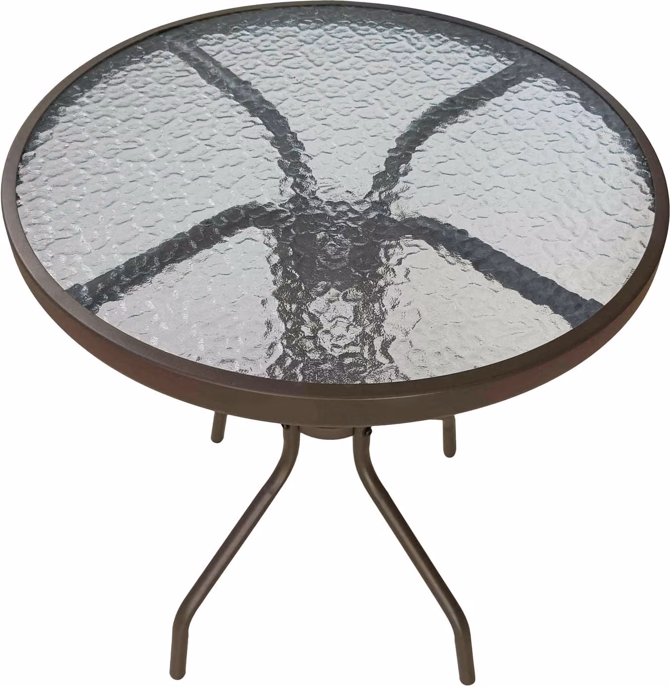 Tavolo da giardino Ibiza tavolo da balcone tavolo bistrot Ø60x70 cm rotondo metallo/vetro marrone
