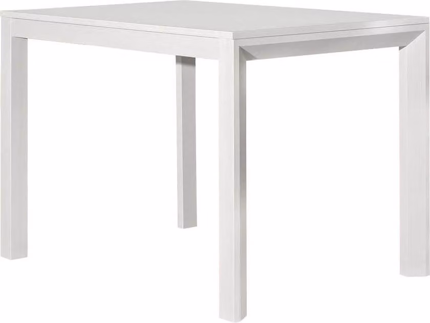Milani Home - tavolo da pranzo allungabile 110-160 x 70 cm, bianco, legno laminato frassinato