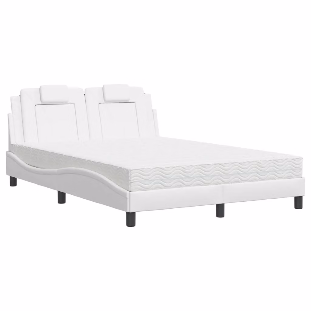 Letto Viana con Materasso Bianco 140x200 cm in Pelle finta