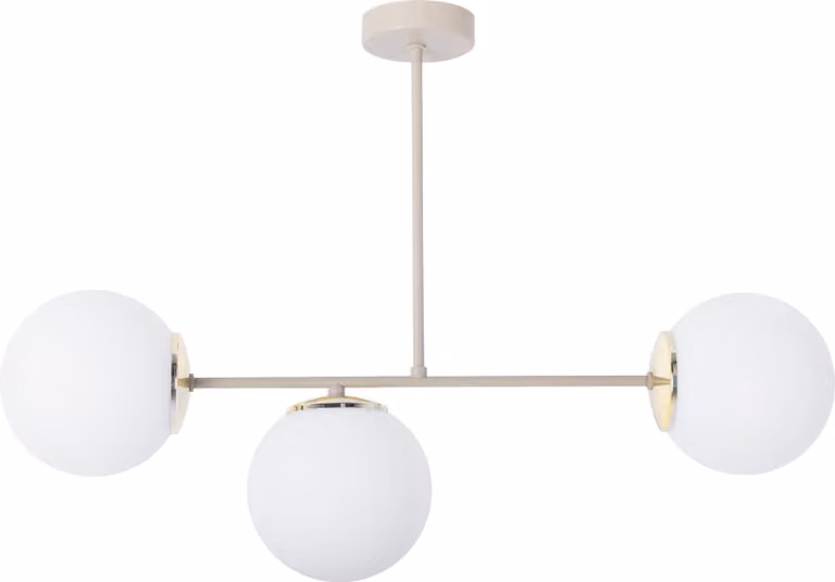 Lampada da soffitto Siena cashmere-oro a 3 luci con paralumi bianchi E14 – elegante illuminazione da soffitto per il soggiorno