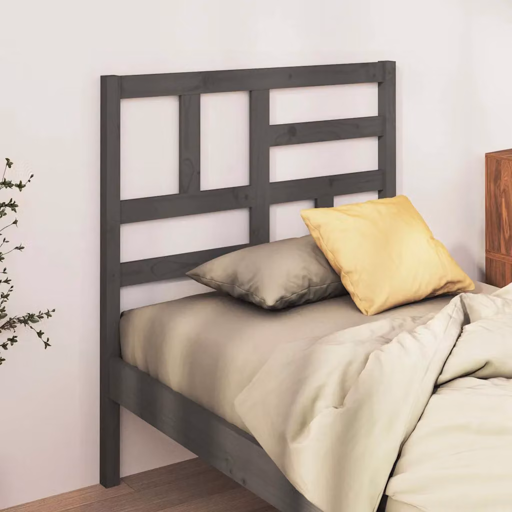 Testiera per letto vidaXL in legno massello di pino grigio L: 96 cm, P: 4 cm, H: 104 cm