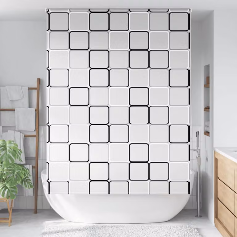 vidaXL Tenda a Rullo per Doccia Opaca Multicolore L: 150 cm, H: 240 cm