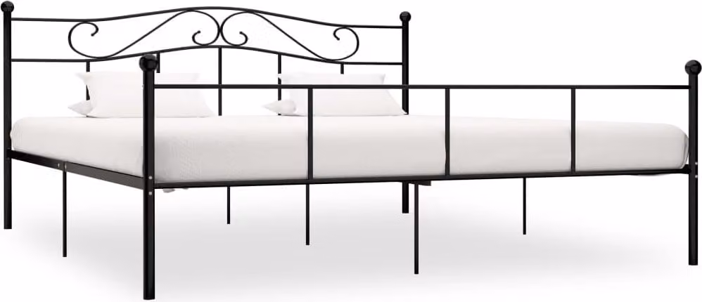 The Living Store Struttura letto in metallo nero 180×200 cm
