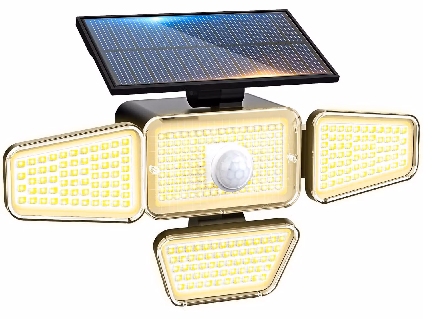 Lampada solare da esterno, 318 LED, 3 modalità, luce bianco caldo, confezione singola