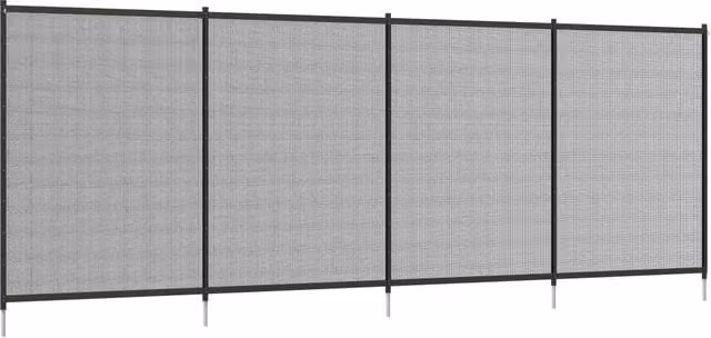 Recinto di sicurezza per piscina Zephmum in alluminio e textilene nero e trasparente, 4 pezzi, L: 365 cm, H: 126 cm