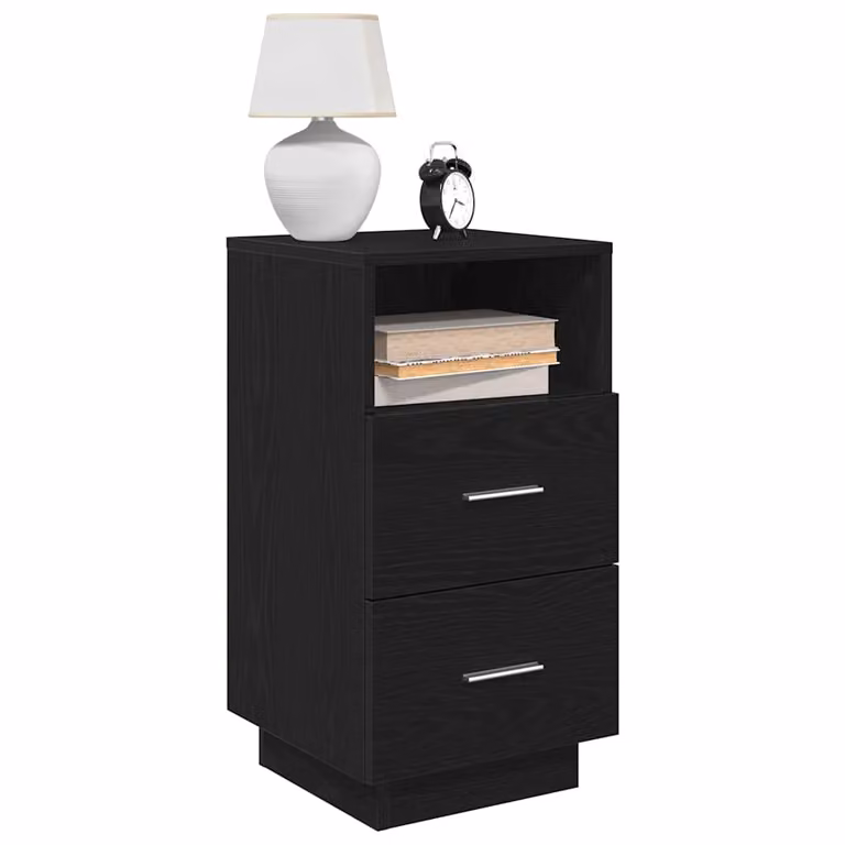 Comodino con 2 Cassetti vidaXL Nero Moderno L/P/H: 36 x 36 x 68 cm