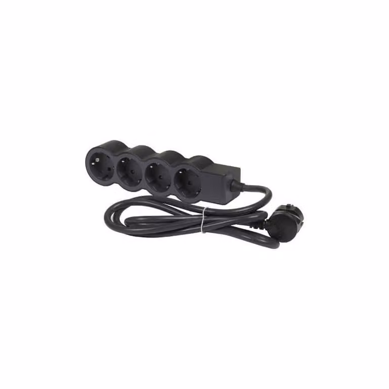 Presa piatta Legrand 4x presa di corrente, cavo da 5 metri nero 694570
