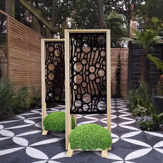 Paravento modulabile BOLLE Signorbit in legno e PVC nero, H 190 cm x L 70 cm x P 50 cm