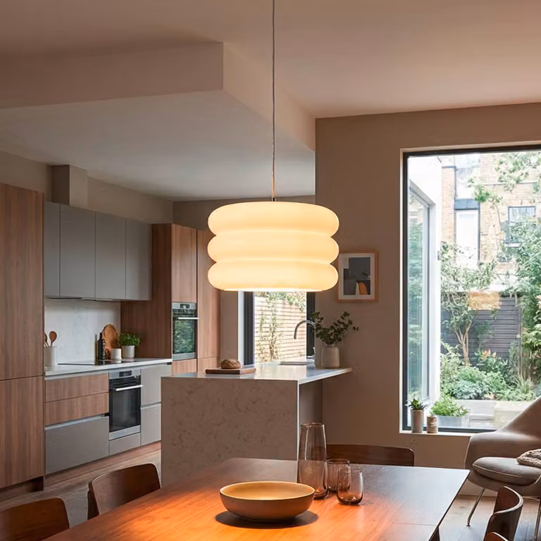 EGLO Lampada a sospensione Tortora, dimmerabile, Bianco / Opale, Soggiorno / Sala da pranzo, Vetro, Giovanile, Lampada a sospensione