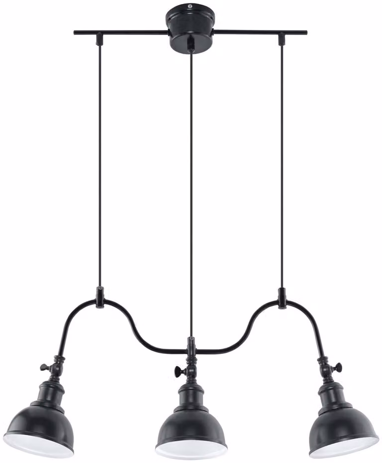 Lampadario MARE nero 3xE27x60W in metallo, dimensioni: 80x65x65 cm, IP20, Sollux Lighting