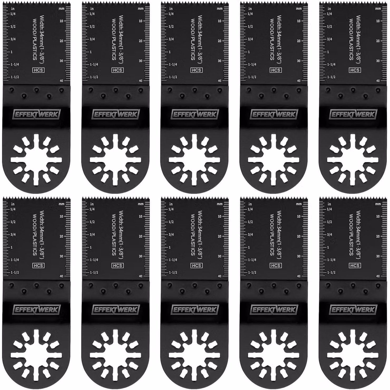 Lame per seghetto multiuso - 34 mm, 10 pezzi, per utensili oscillanti