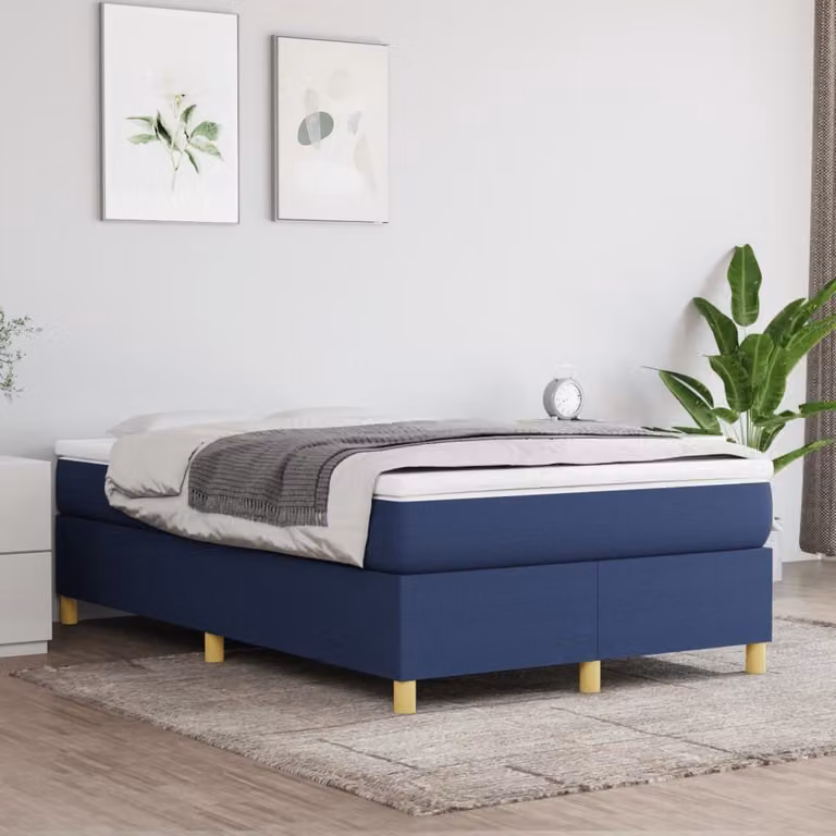 Maison Exclusive - Struttura Letto a Rete a Molle Blu 120x200 cm in Tessuto