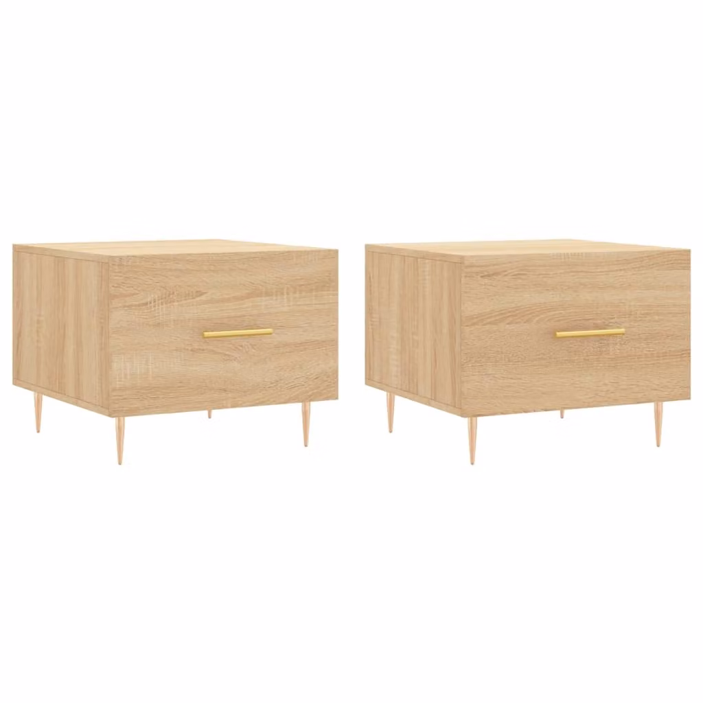 Tavolini Salotto 2pz Rovere Sonoma 50x50x40cm Legno Multistrato