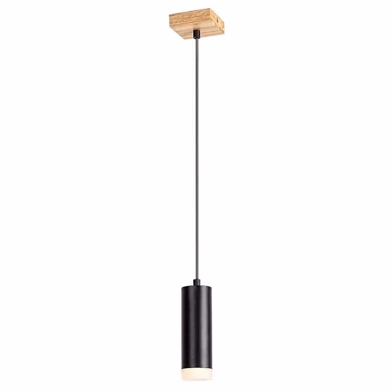 Rabalux 72121 Faretto da soffitto 1 luce Toras, GU10, legno, marrone-nero, rotondo, stile scandinavo, ø60 mm
