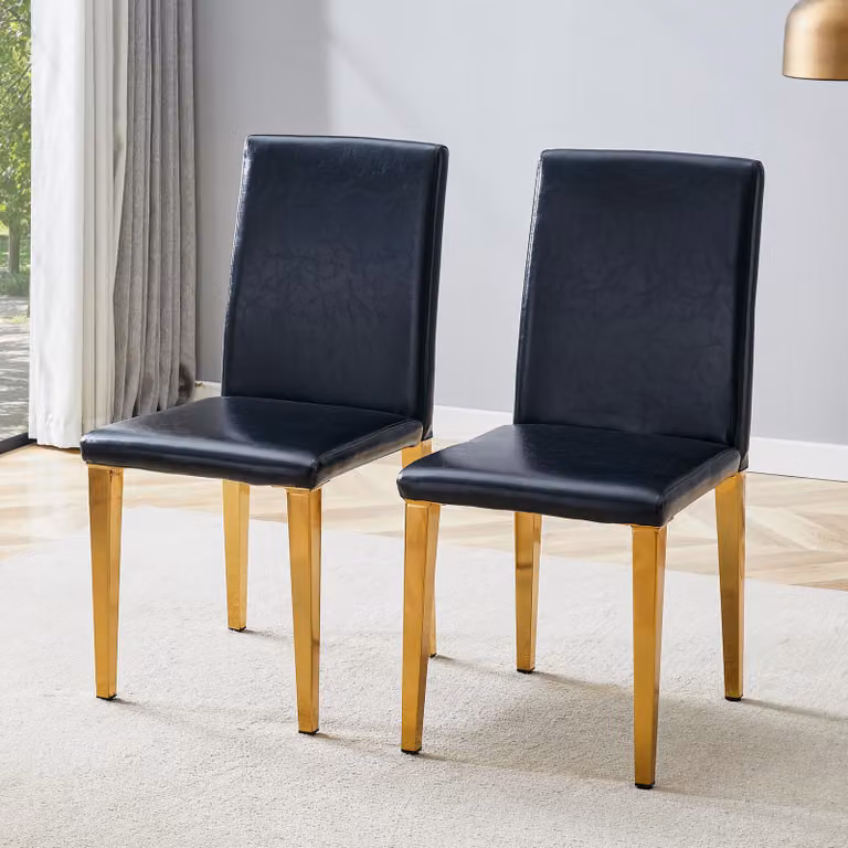 STILVORA: Set di 2 sedie da pranzo in ecopelle, sedie con gambe in metallo, ideali per la cucina, la sala da pranzo e il soggiorno. Sedie da pranzo in ecopelle