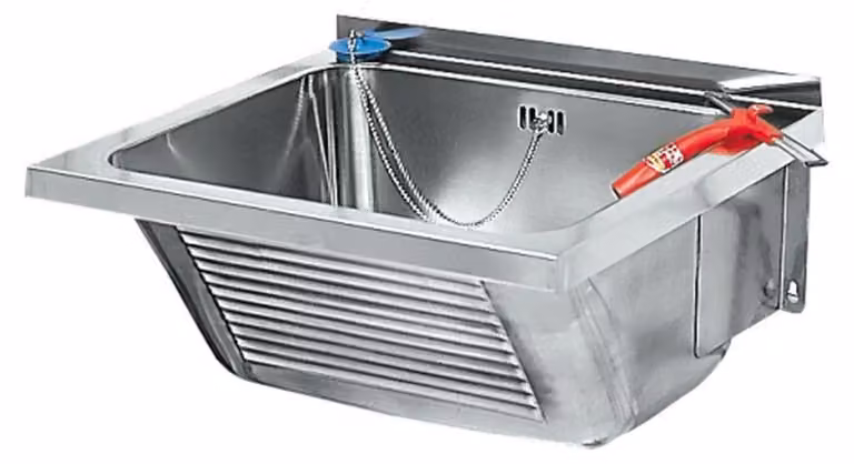 KWC AR lavabo, SIRIUS, acciaio inox, 470x240x430 mm, scarico centrale
