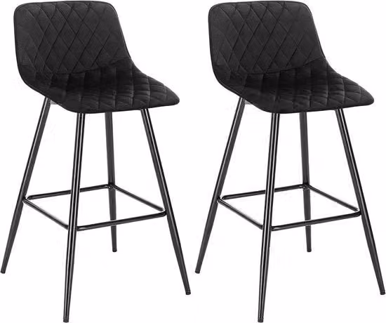 Bar Stool Ergonomico con Schienale - Nudo - Set di 2 - Cucina e Bar - Altezza Seduta 64cm