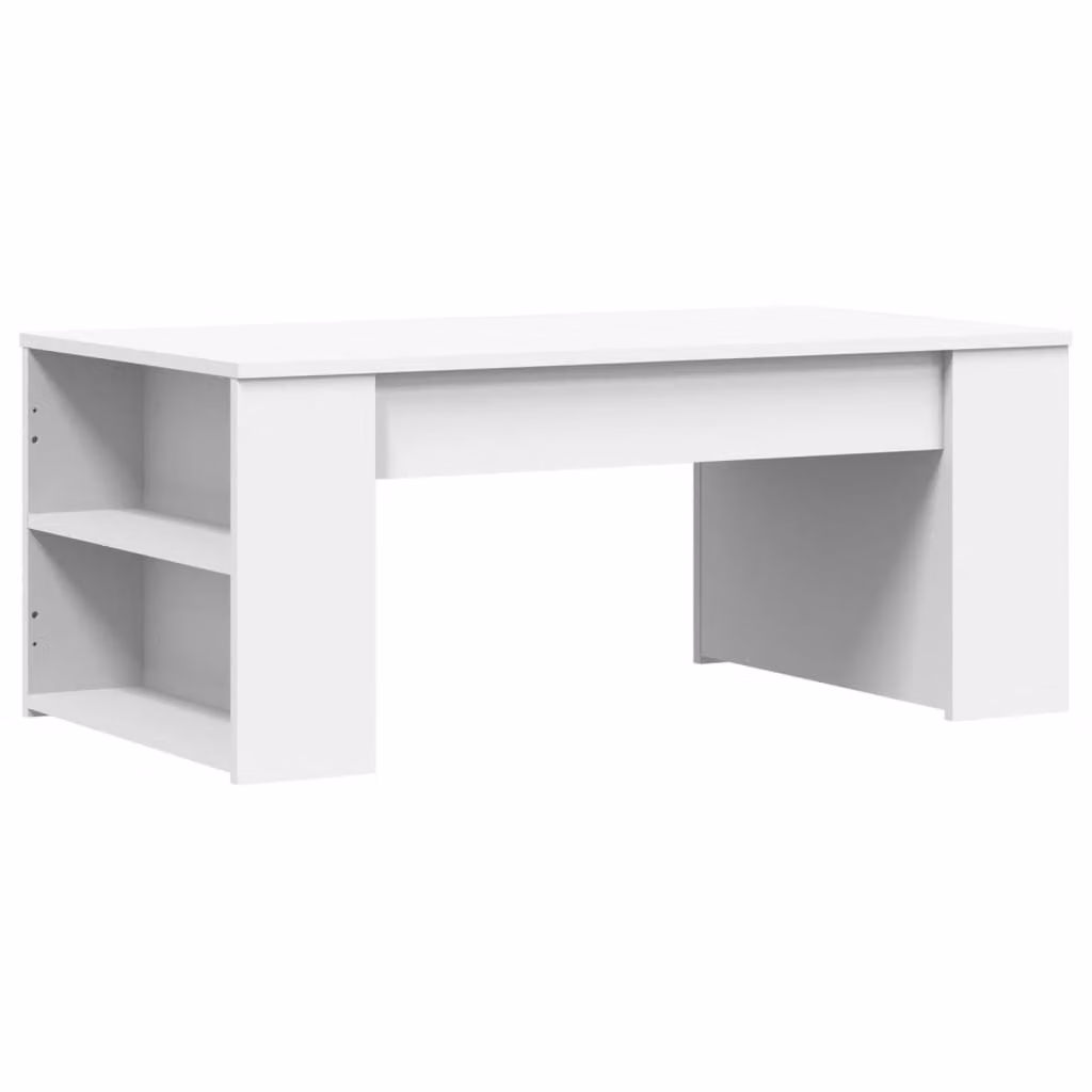 Tavolino da Salotto Bianco 102x55x42 cm in Legno Multistrato